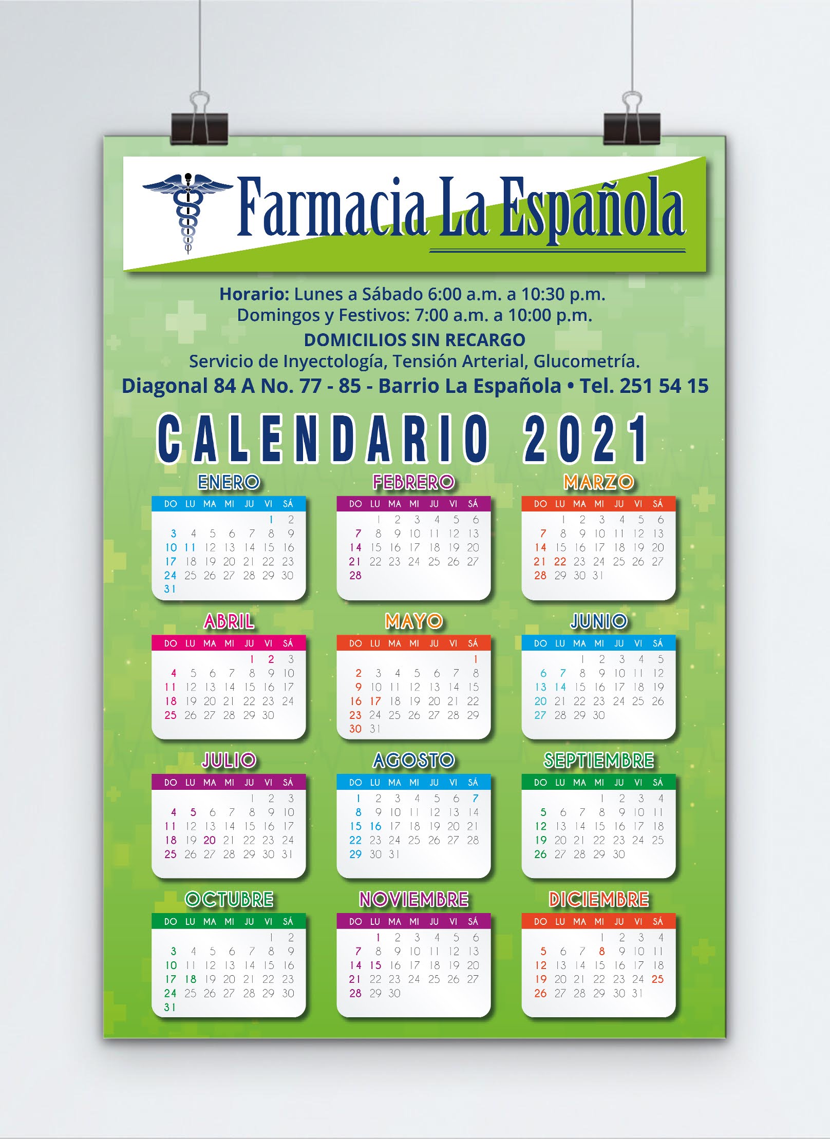 Calendario Pared
